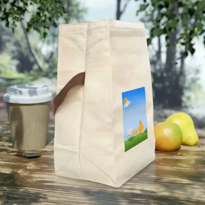 Stylish Canvas Lunch Bag with Birds in a Scenic View