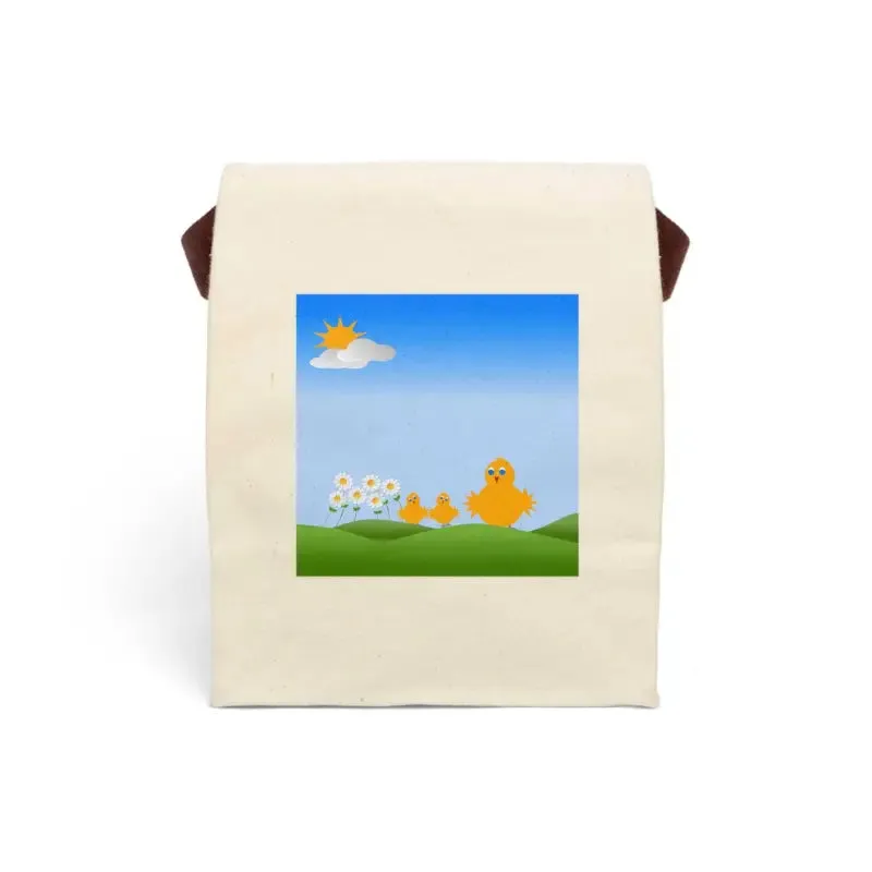 Stylish Canvas Lunch Bag with Birds in a Scenic View