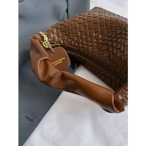Stylish Leather Woven Crossbody Bags with Twisted Handles