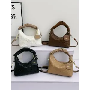 Stylish Leather Woven Crossbody Bags with Twisted Handles