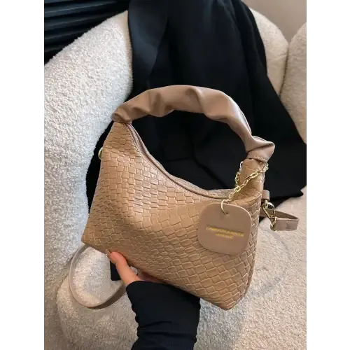 Stylish Leather Woven Crossbody Bags with Twisted Handles