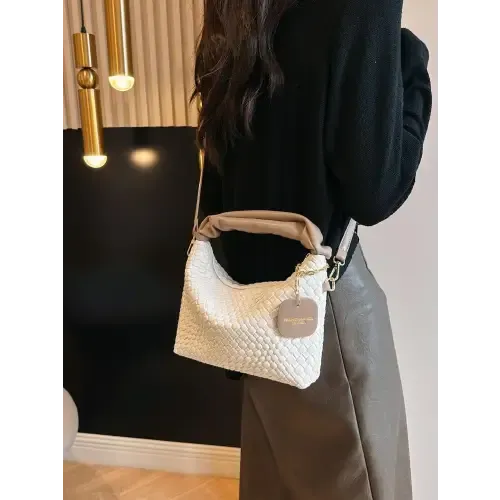 Stylish Leather Woven Crossbody Bags with Twisted Handles