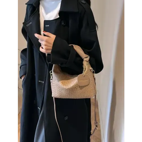Stylish Leather Woven Crossbody Bags with Twisted Handles