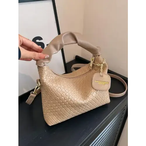 Stylish Leather Woven Crossbody Bags with Twisted Handles