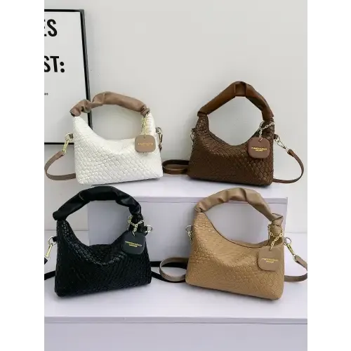 Stylish Leather Woven Crossbody Bags with Twisted Handles