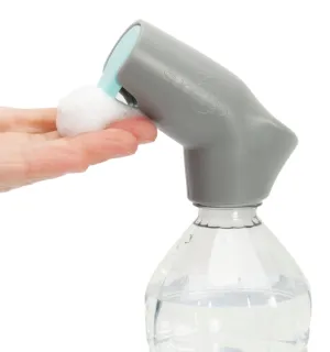 Suds2Go Refillable Caps, 2 Pack - Universal Fit Turns Most Disposable Water Bottles Into A Hand Washing Station - Includes Refillable Soap Reservoir - Conveniently Sized to Take on The Go - Grey