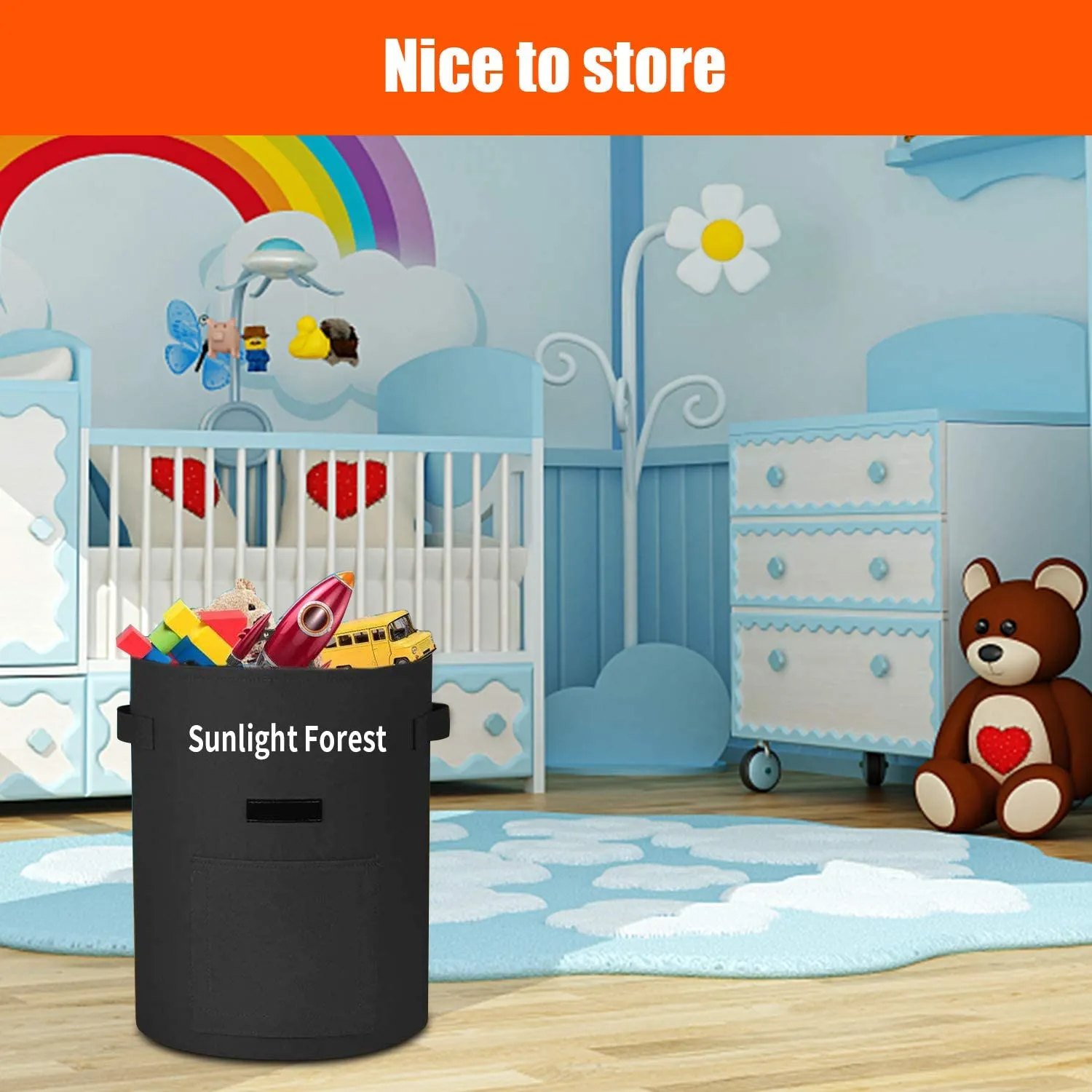 Sunlight forest  10 Gallon Grow Bags 2-Pack Sunlightforest Potato Grow Bags Thickened Non-Woven Aeration Fabric Pots with Handles and Window, Planter Pots for Tomato Veggies Flower (Black)