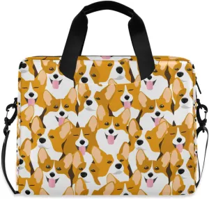 susiyo Dog Corgi Breed Animal Laptop Bag Briefcases Messenger Shoulder Bags for 15.6 inch Laptop or Tablet