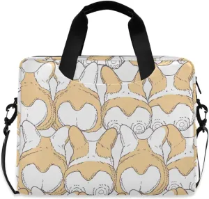 susiyo Laptop Bag Dogs Breed Welsh Corgi Briefcases Messenger Shoulder Bags for 15.6 inch Laptop or Tablet