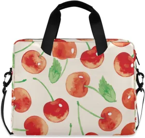 susiyo Laptop Bag Juicy Watercolor Cherries Fruit Briefcases Messenger Shoulder Bags for 15.6 inch Laptop or Tablet