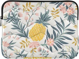 susiyo Pineapple Prosperous Flowers 14Inch Laptop Sleeves Puffy Laptop Cover Laptop Bag for Work and Study Briefcases Laptop Accessories