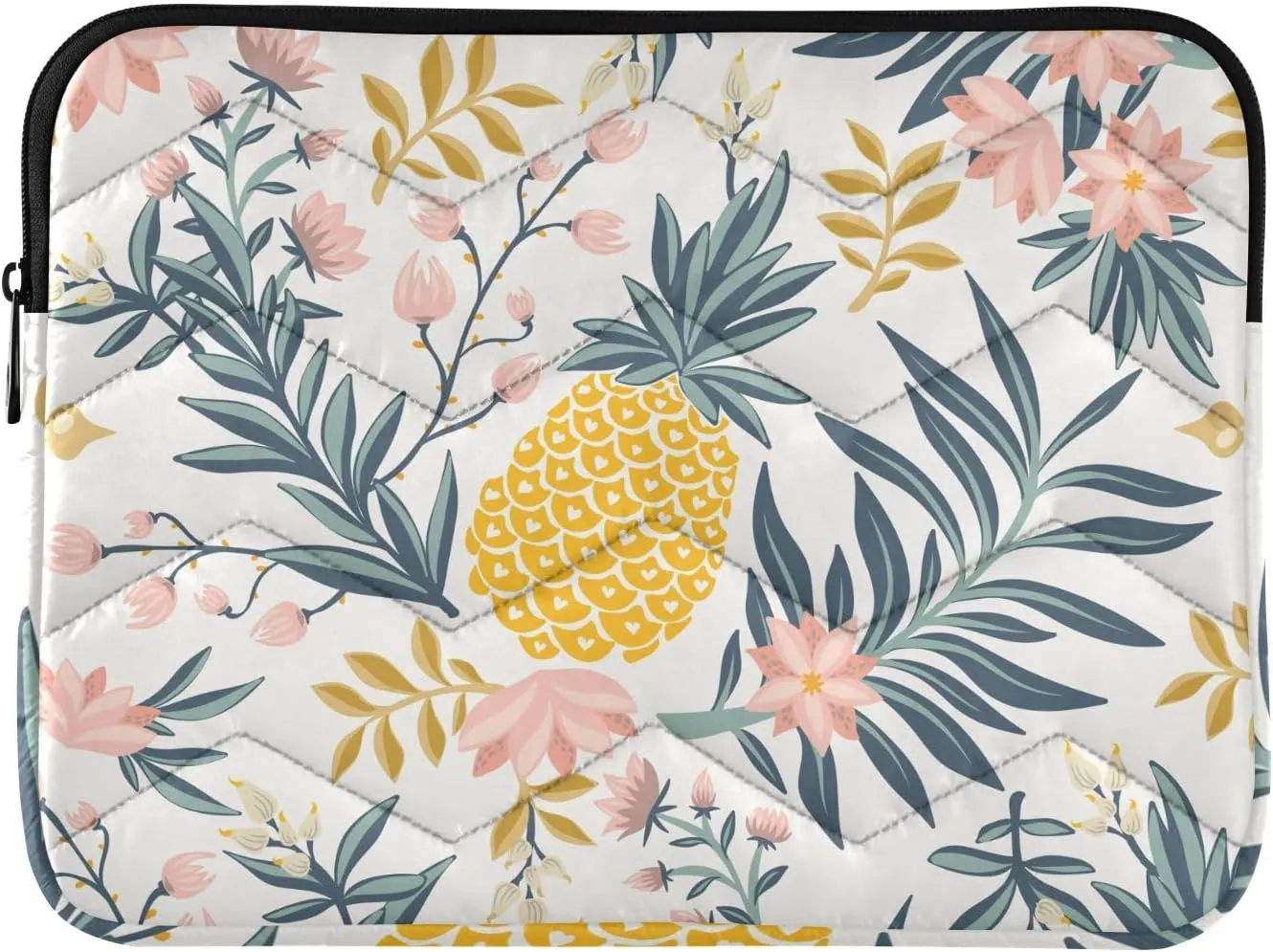 susiyo Pineapple Prosperous Flowers 14Inch Laptop Sleeves Puffy Laptop Cover Laptop Bag for Work and Study Briefcases Laptop Accessories
