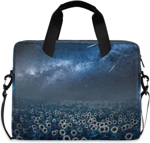 susiyo Sunflower Field and Milky Way Laptop Bag Briefcases Messenger Shoulder Bags for 15.6 inch Laptop or Tablet