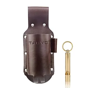 TAGVO Beer Holster, Leather Classic Beer Holster Bottle Holders - Brass Whistle Bottle Opener Included