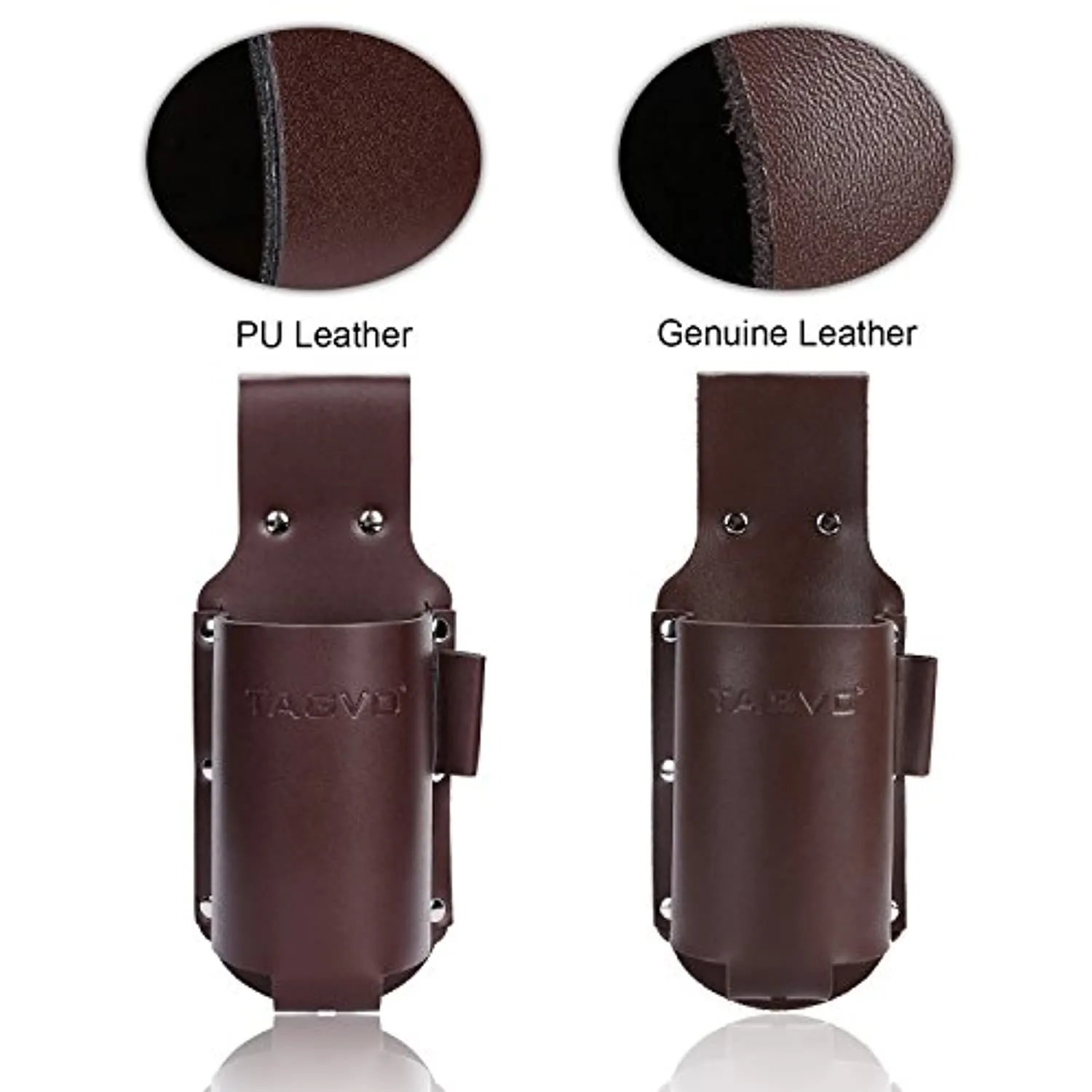 TAGVO Beer Holster, Leather Classic Beer Holster Bottle Holders - Brass Whistle Bottle Opener Included