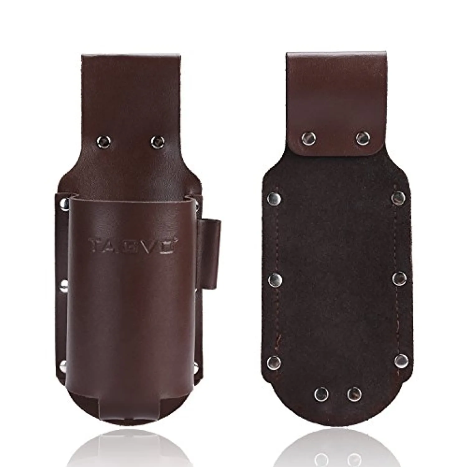 TAGVO Beer Holster, Leather Classic Beer Holster Bottle Holders - Brass Whistle Bottle Opener Included