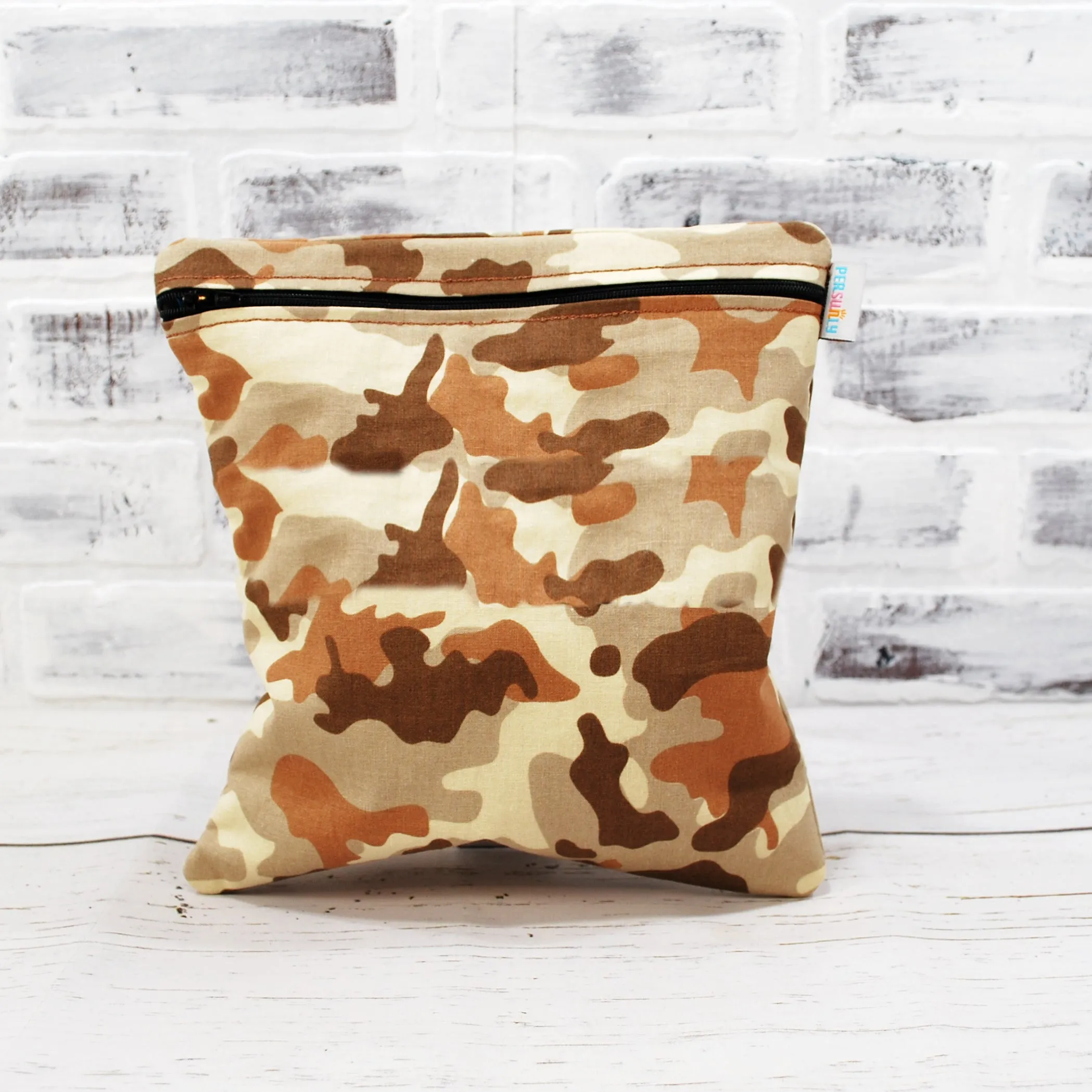 Tan Camo Personalized Reusable Food Bag