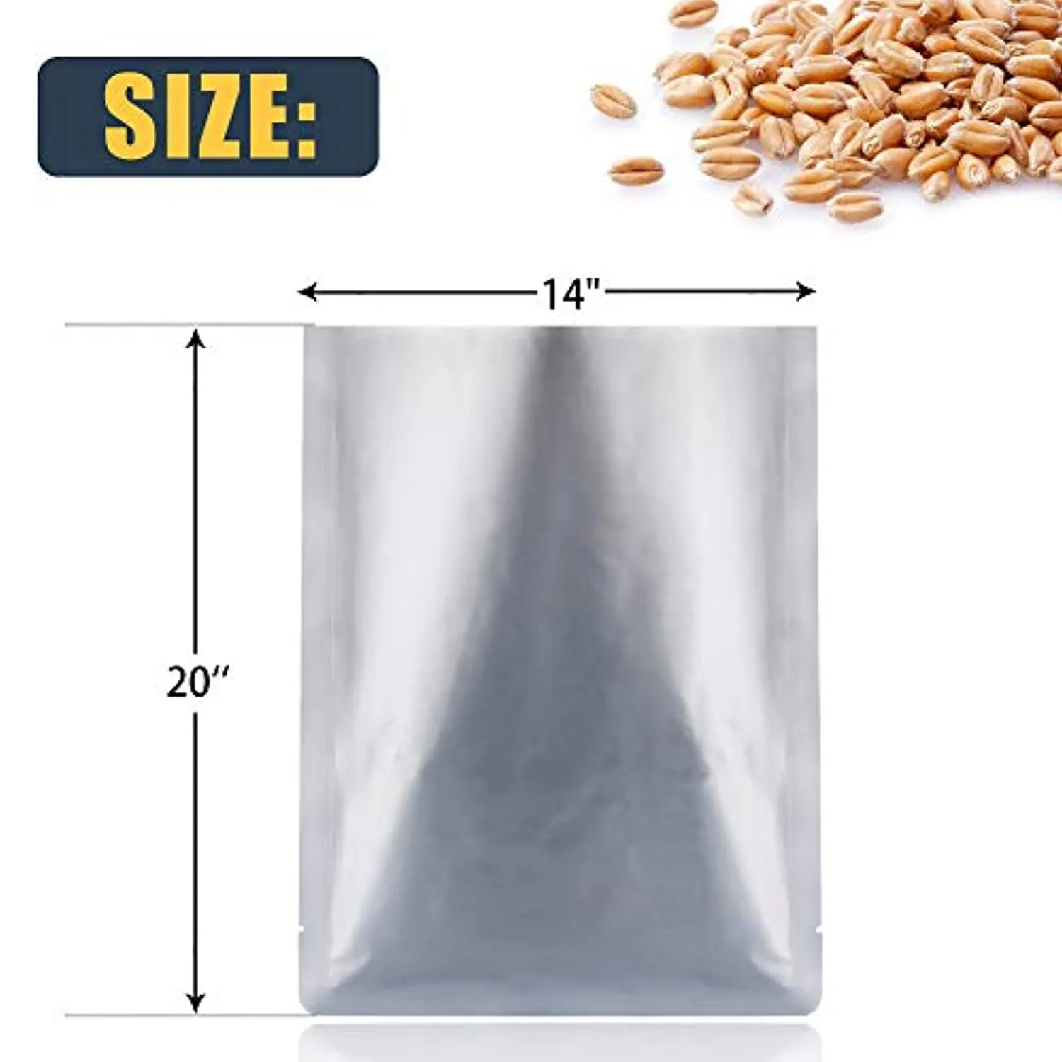 TEKUNLIMITED 30 Packs 2 Gallon Mylar Bags for Dehydrated Vegetables, Grains, Legumes and Emergency Long Term Food Storage, Food Grade