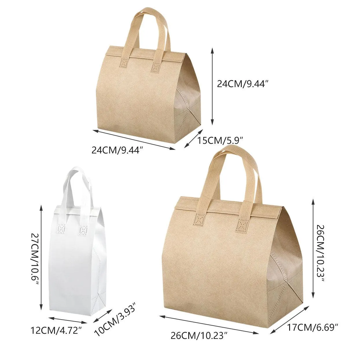 Thermal Insulation Tote Bag Takeaway Packing Food Bag 50PCS