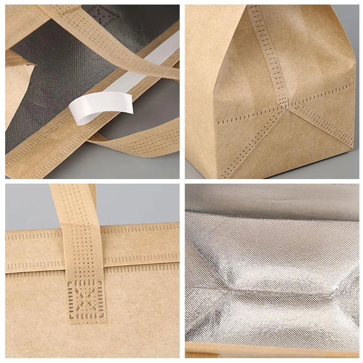 Thermal Insulation Tote Bag Takeaway Packing Food Bag 50PCS