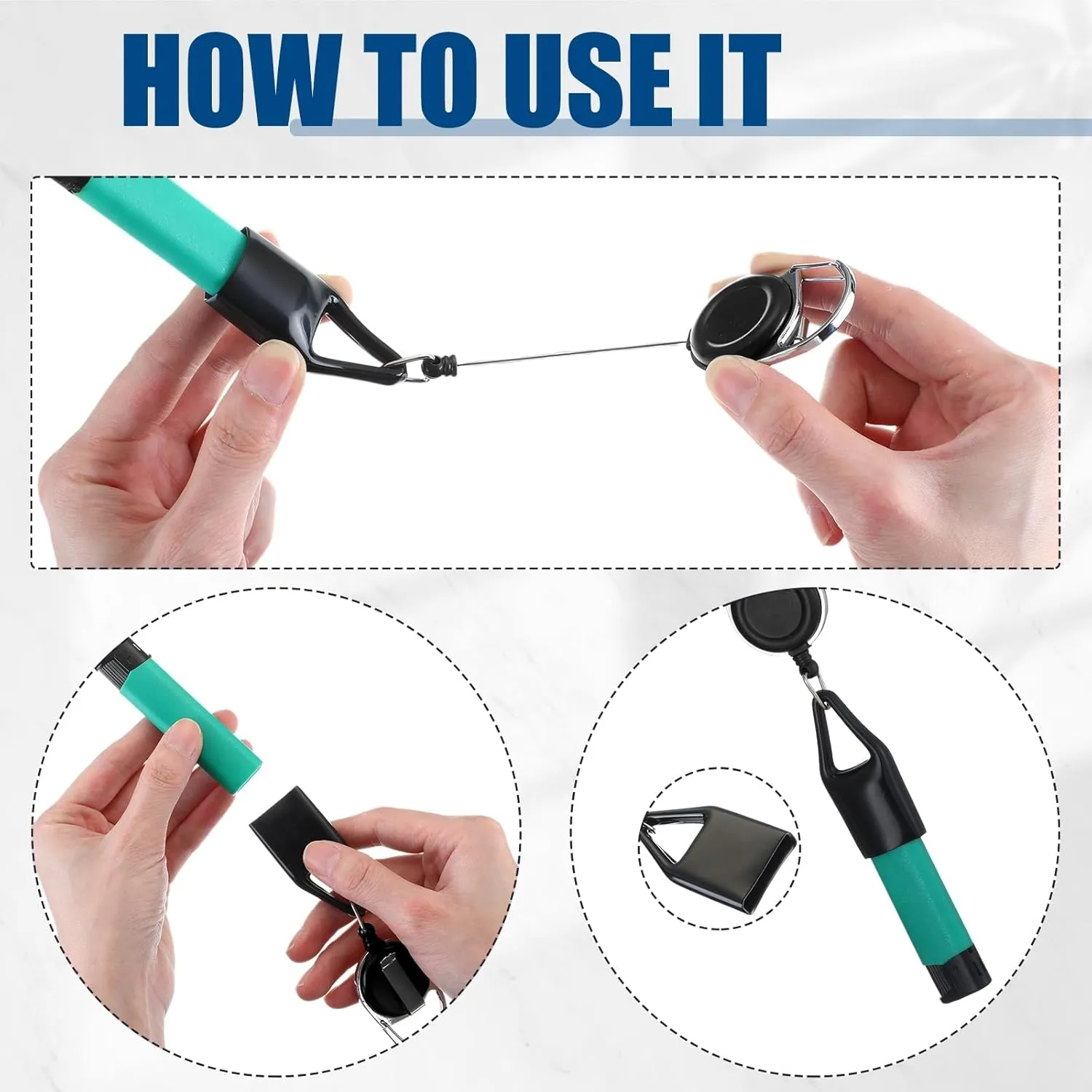 Timgle 28 Pcs Retractable Lighter Holder Keychain, Lighter Keychains with Single Lighter Clip for Convenience, Classic Lighter Cover (Black)