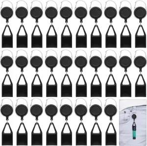 Timgle 28 Pcs Retractable Lighter Holder Keychain, Lighter Keychains with Single Lighter Clip for Convenience, Classic Lighter Cover (Black)