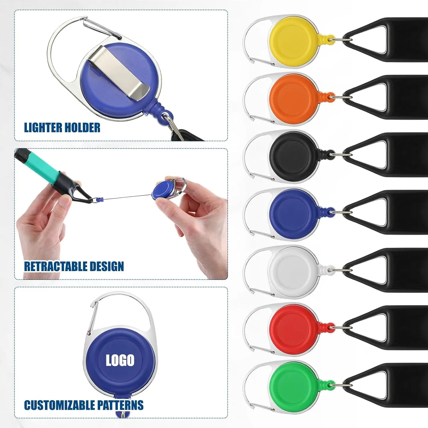 Timgle 56 Pcs Retractable Lighter Holder Keychains, Classic Lighter Cover (Many Colors)