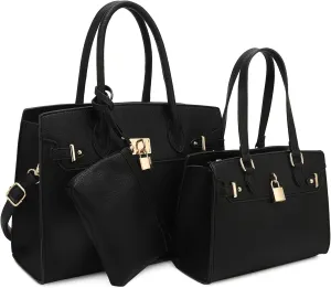 Top Handle Bag For Women, Crossbody Designer Satchels, Adjustable Strap With Wallet For Ladies 3pcs