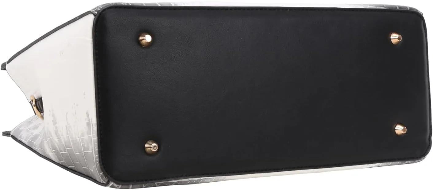 Top Handle Bag For Women, Vegan Leather Crossbody Designer Satchels, Adjustable Strap With Wallet For Ladies 2pcs