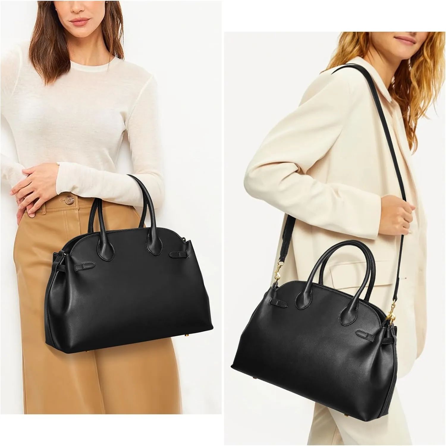Top Handle Bag Medium Crossbody Bags For Women Vintage Tote Satchel Shoulder Bag Luxury Pu Leather Handbag