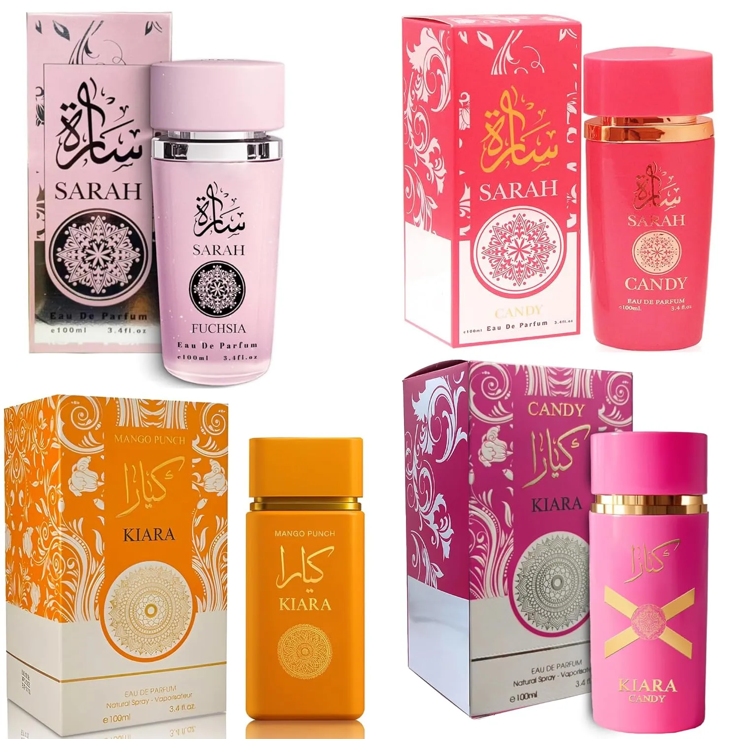 Top Sales 4 Piece Women Perfume Combo Set Eau de Parfum Natural Spary, Long Lasting Women's Fragrance Sets with Luxury Gift Box for Daily Use
