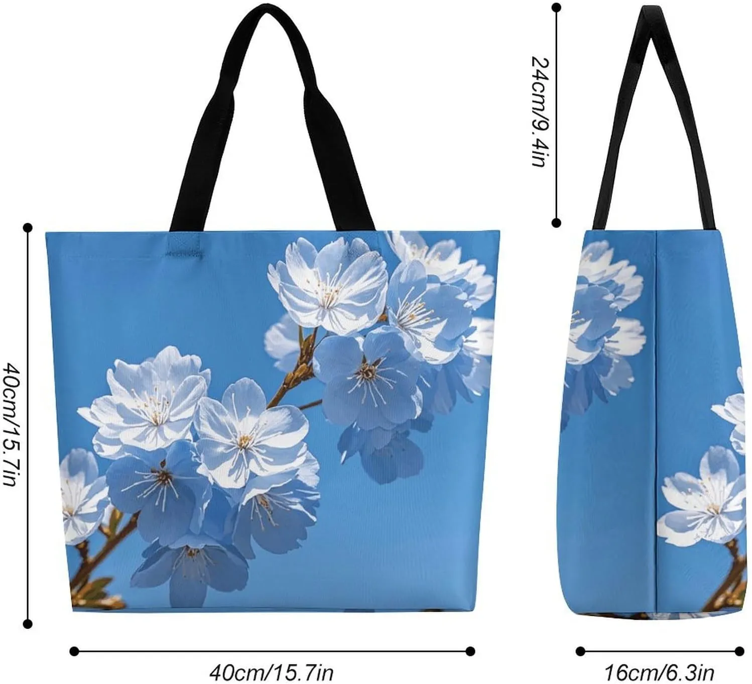 Tote Bag for Women Large Capacity Tote Bags Black Cat with White Handbag Crossbody Bag Shopping Bags Shoulder Bag