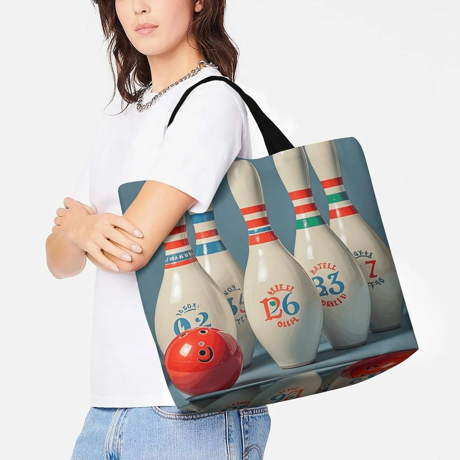 Tote Bag for Women Large Capacity Tote Bags Black Cat with White Handbag Crossbody Bag Shopping Bags Shoulder Bag