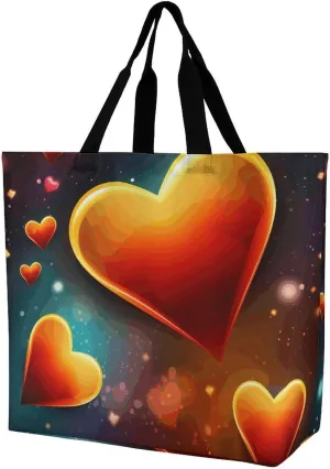 Tote Bag for Women Large Capacity Tote Bags Hearts And Stars Handbag Crossbody Bag Shopping Bags Shoulder Bag