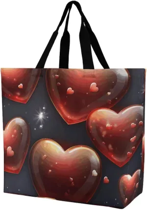 Tote Bag for Women Large Capacity Tote Bags Hearts And Stars Handbag Crossbody Bag Shopping Bags Shoulder Bag
