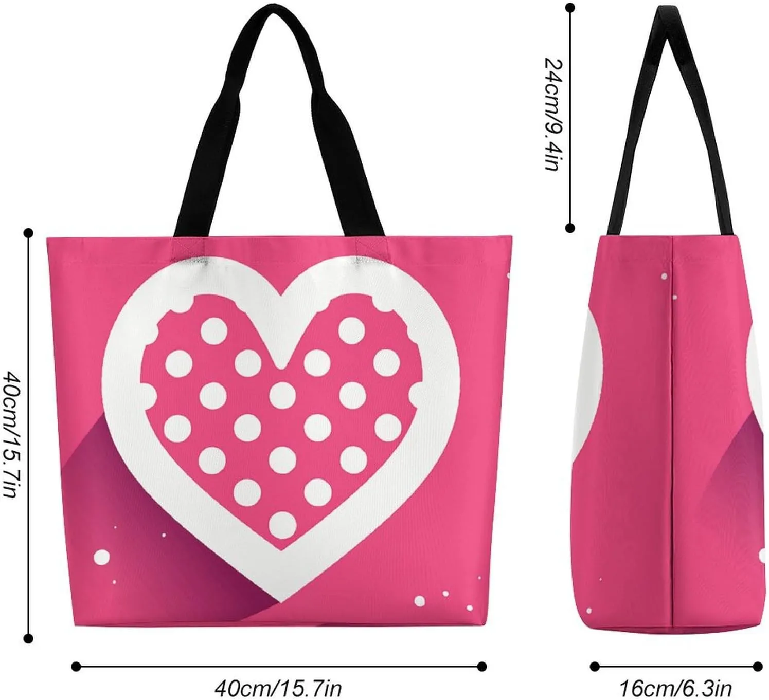 Tote Bag for Women Large Capacity Tote Bags Hearts And Stars Handbag Crossbody Bag Shopping Bags Shoulder Bag