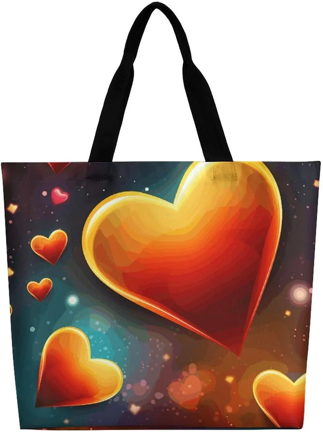 Tote Bag for Women Large Capacity Tote Bags Hearts And Stars Handbag Crossbody Bag Shopping Bags Shoulder Bag