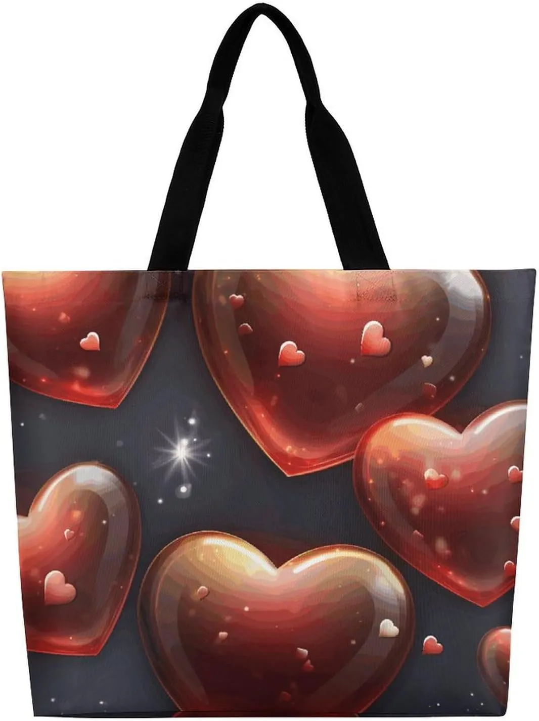 Tote Bag for Women Large Capacity Tote Bags Hearts And Stars Handbag Crossbody Bag Shopping Bags Shoulder Bag