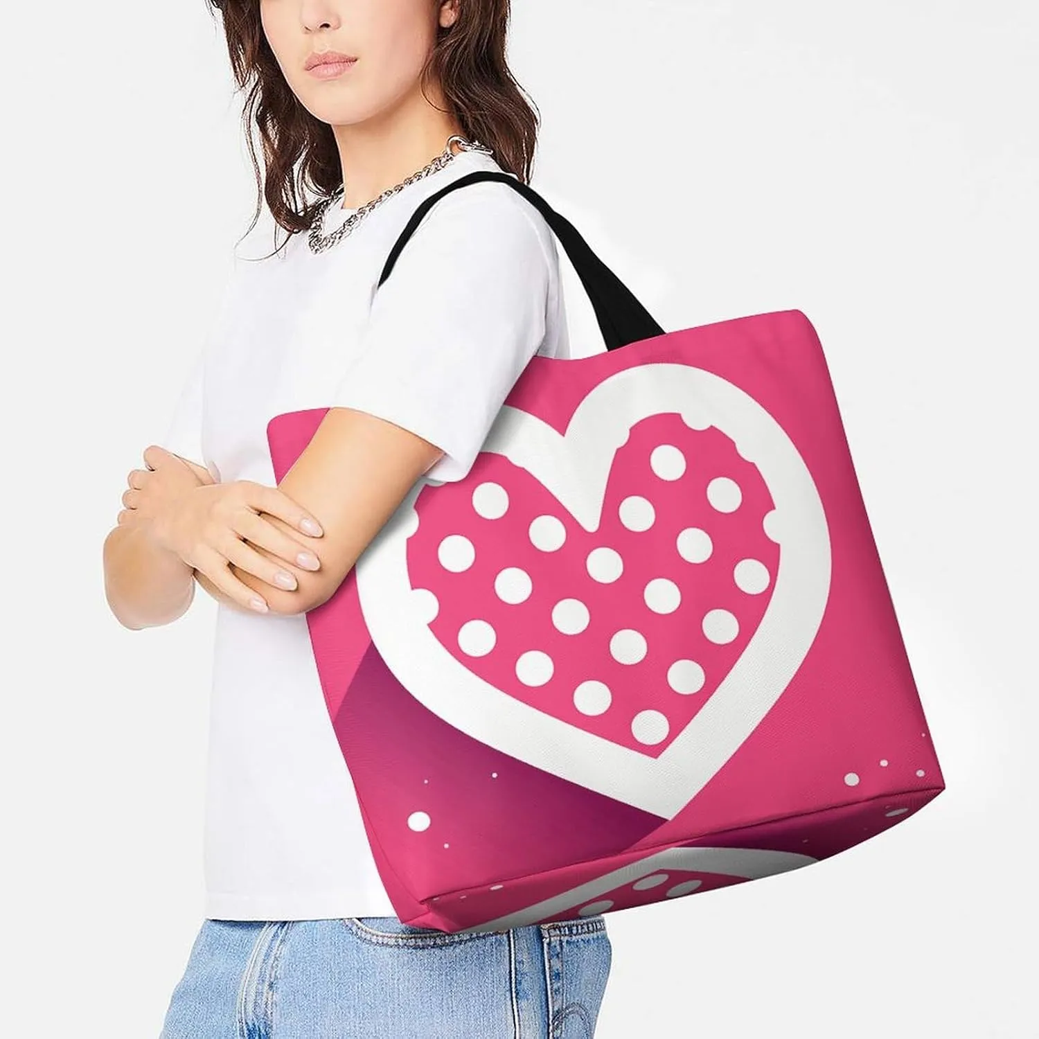 Tote Bag for Women Large Capacity Tote Bags Hearts And Stars Handbag Crossbody Bag Shopping Bags Shoulder Bag