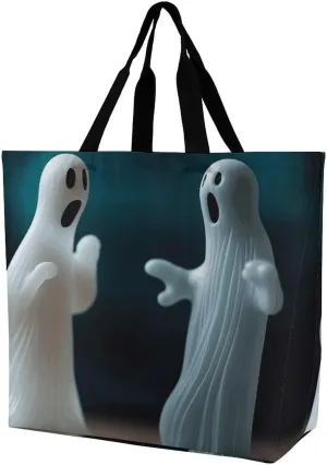 Tote Bag for Women Large Capacity Tote Bags Two Ghost Statues Handbag Crossbody Bag Shopping Bags Shoulder Bag