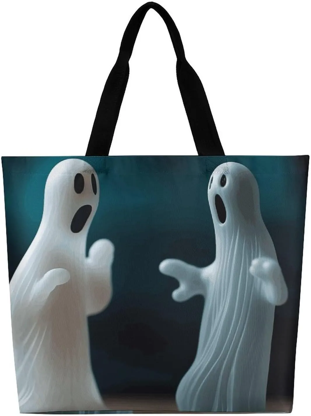 Tote Bag for Women Large Capacity Tote Bags Two Ghost Statues Handbag Crossbody Bag Shopping Bags Shoulder Bag