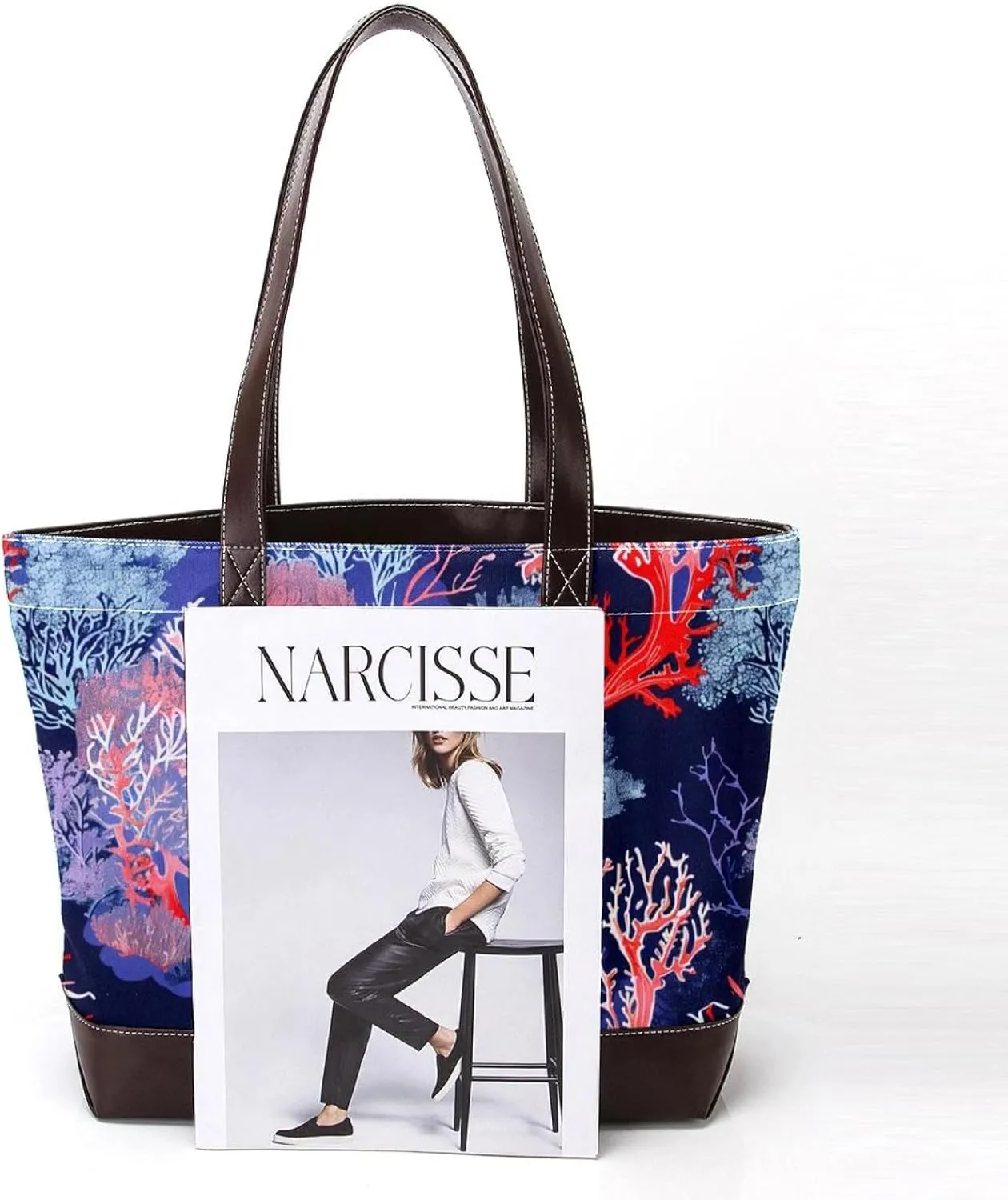 Tote Bag for Women, Large Tote Bags for Women, Women's Tote Handbags, Marine Animal Shark Swarm, Totes for Women