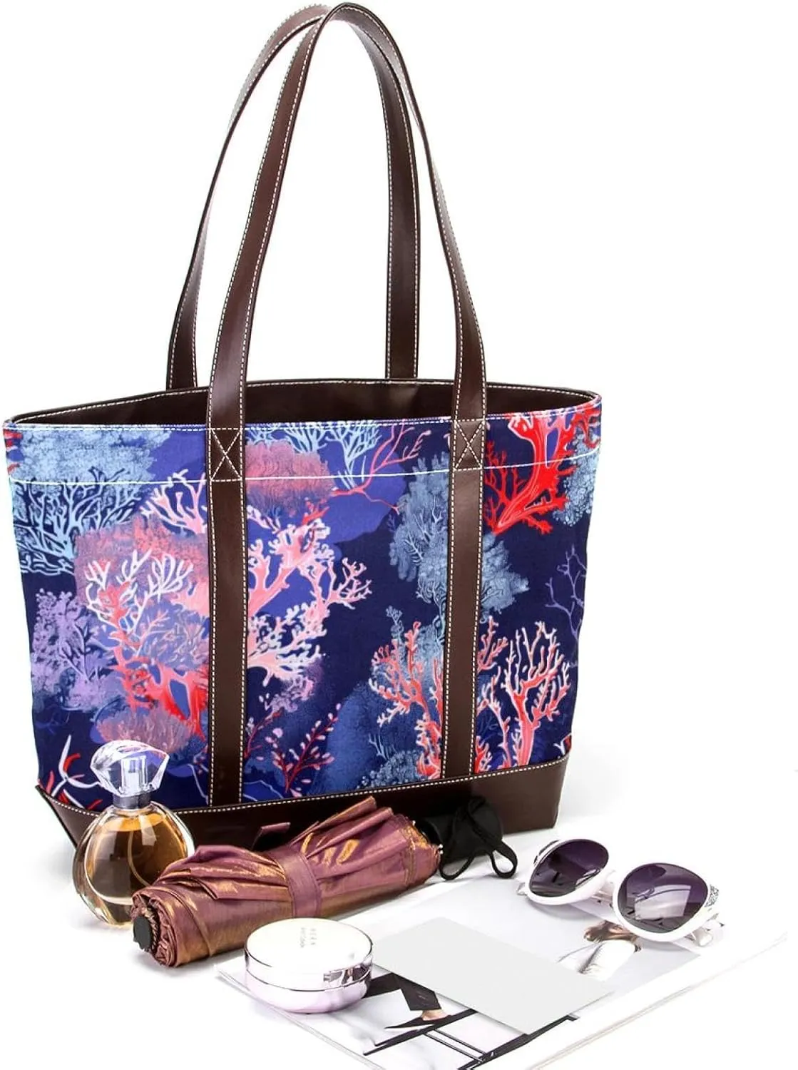 Tote Bag for Women, Large Tote Bags for Women, Women's Tote Handbags, Marine Animal Shark Swarm, Totes for Women