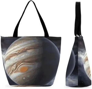 Tote Bag for Women Shoulder Tote Purse Reusable Grocery Bag Jupiter Landscape Aesthetic Shopping Bags