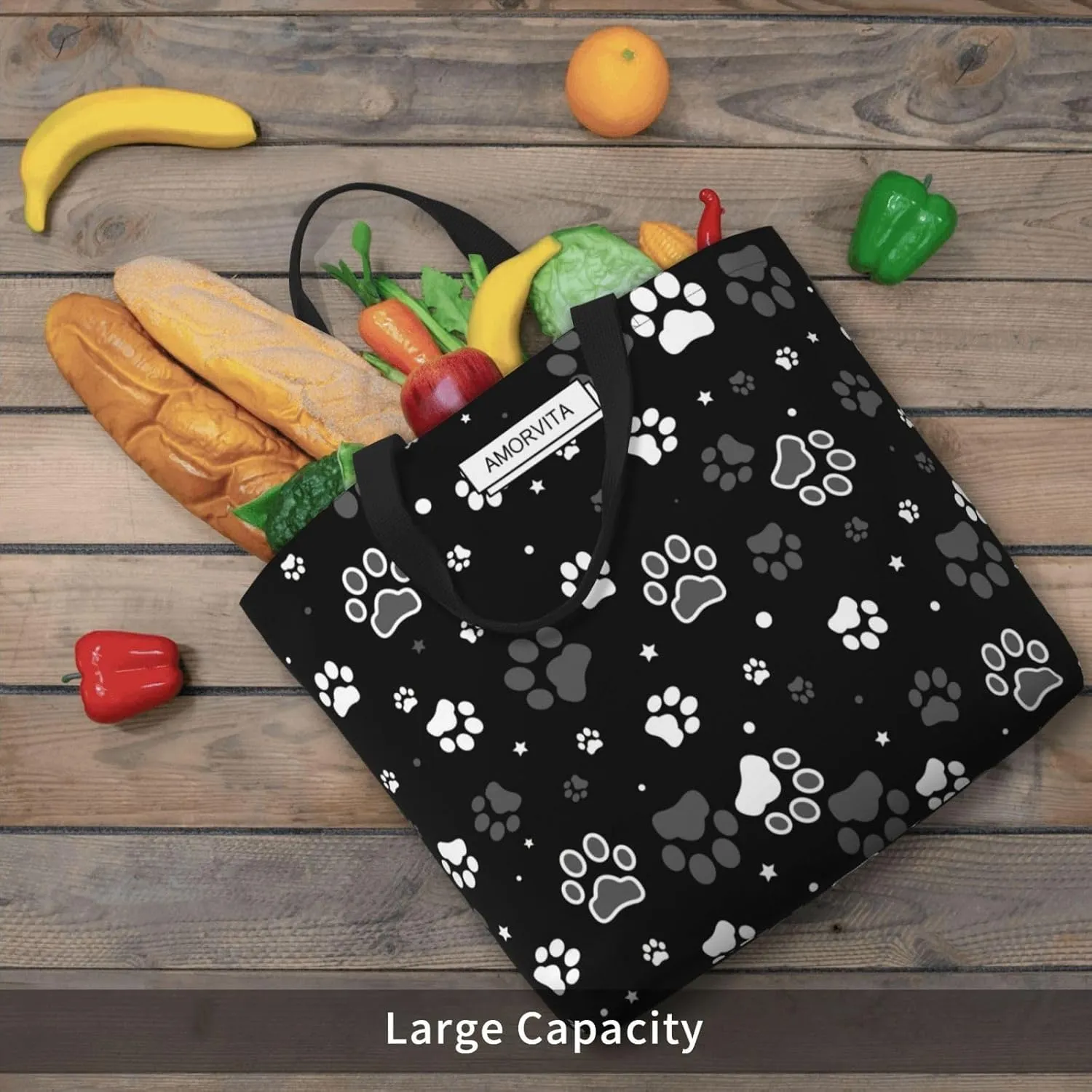 Tote Bag for Women with Zipper Pockets Reusable Grocery Bags Foldable Beach Bag Gifts
