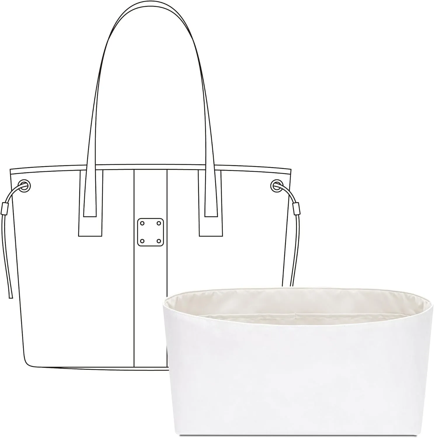 Tote Bag Organizer Insert for MCM Liz visetos M handbag, Custom Fit Inside Premium Craie Lightweight WaterResistant Purse Insert with Cup Holder Accessories