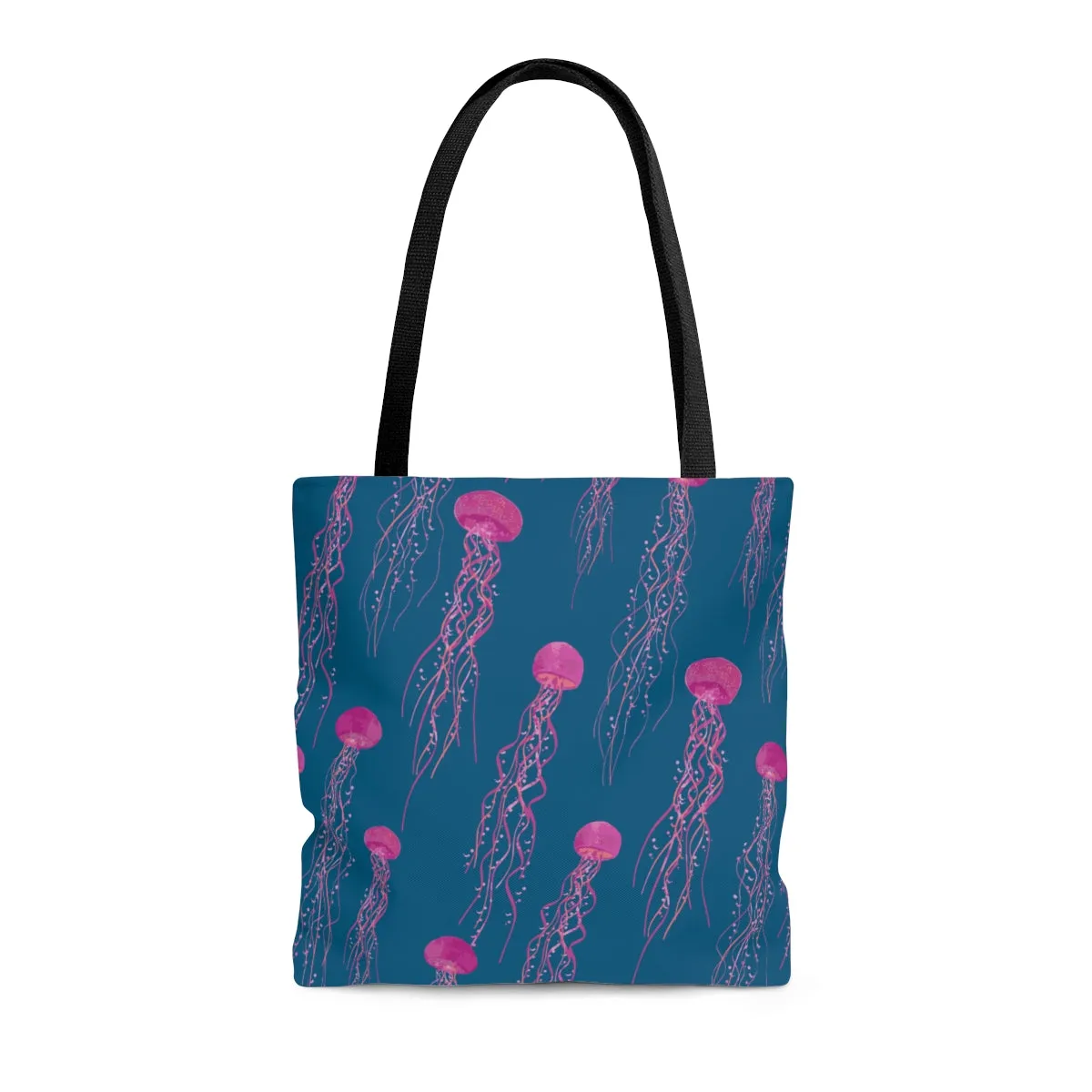 Tote Bag Pink Jellies in Dark Seas