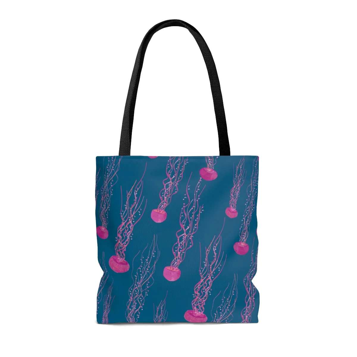 Tote Bag Pink Jellies in Dark Seas