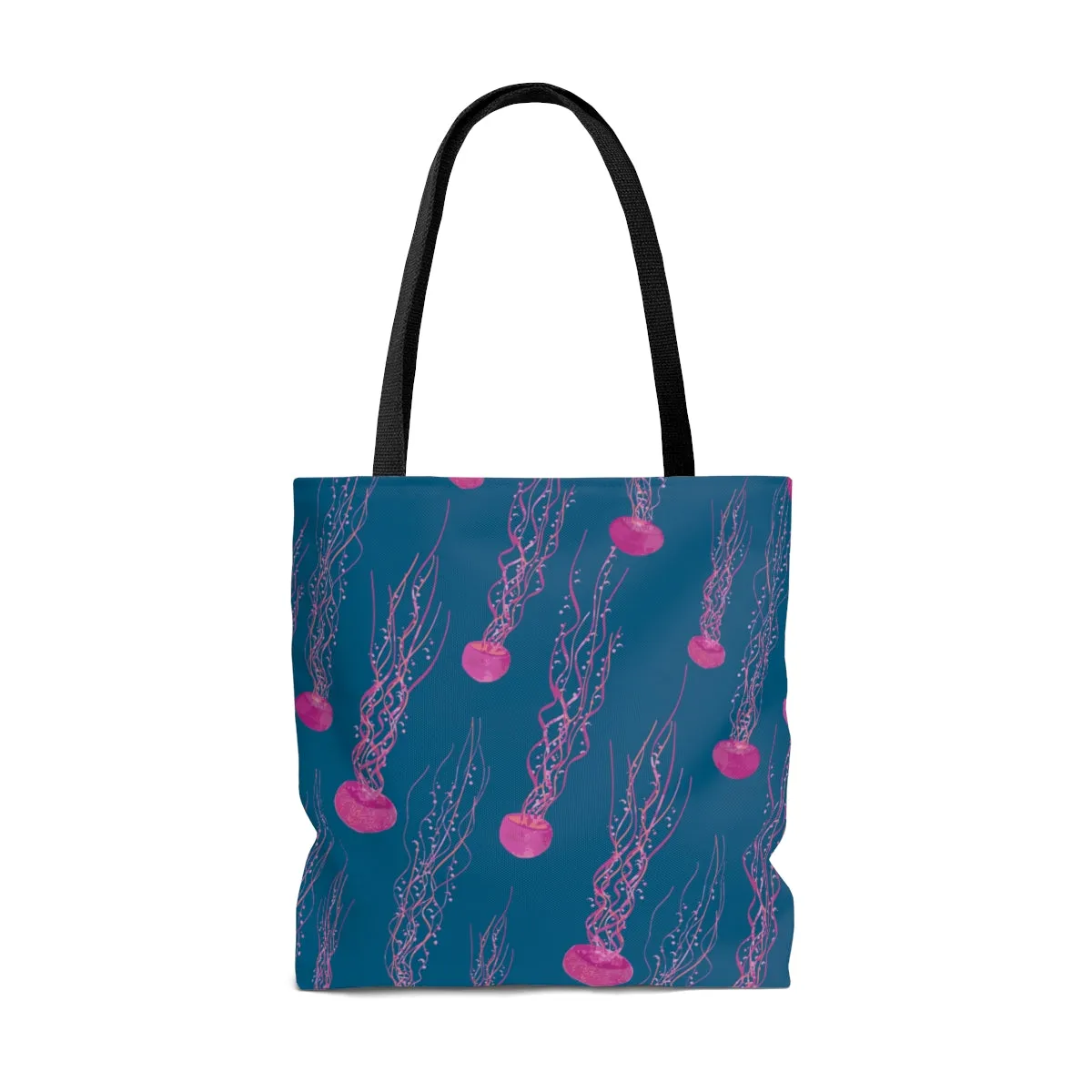 Tote Bag Pink Jellies in Dark Seas
