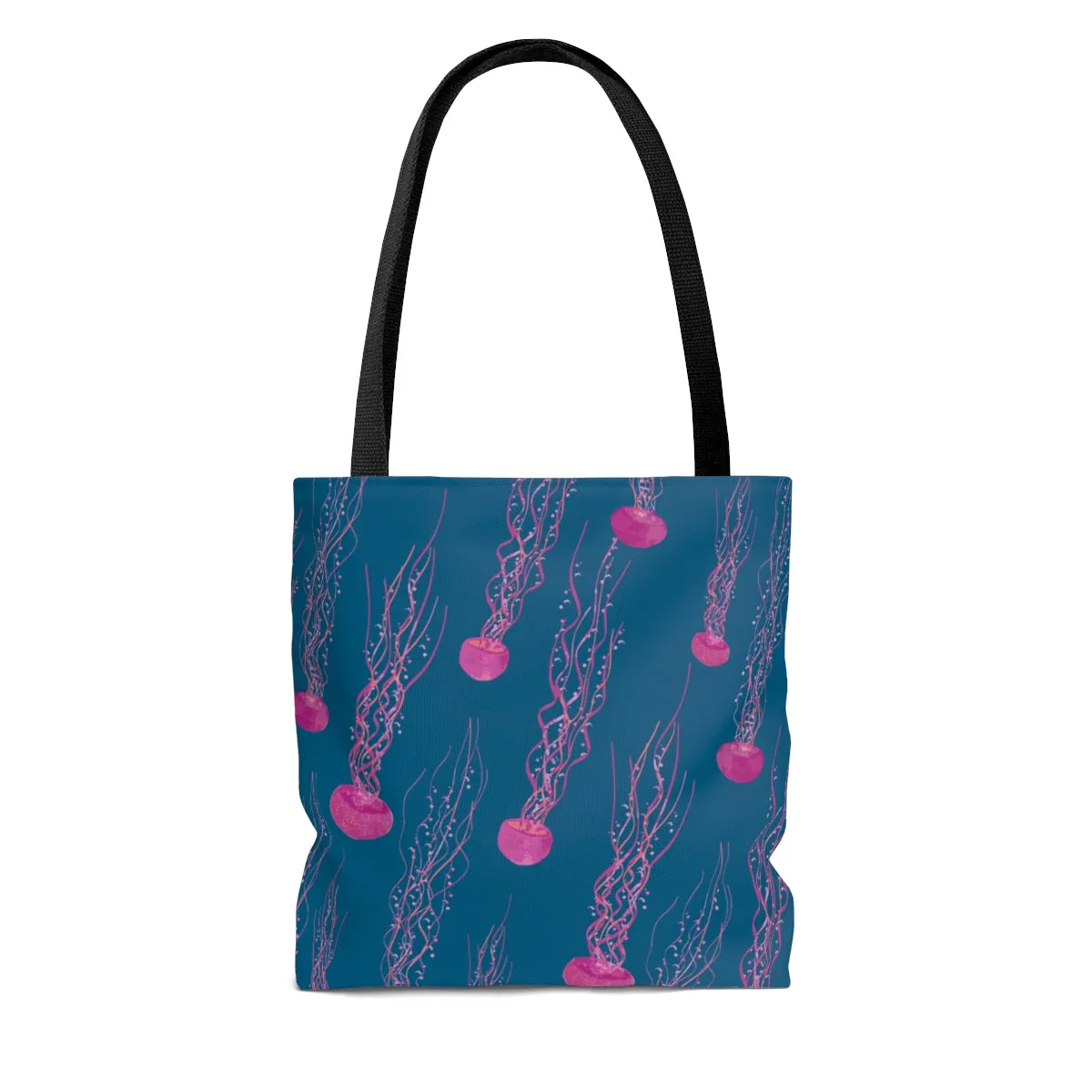 Tote Bag Pink Jellies in Dark Seas